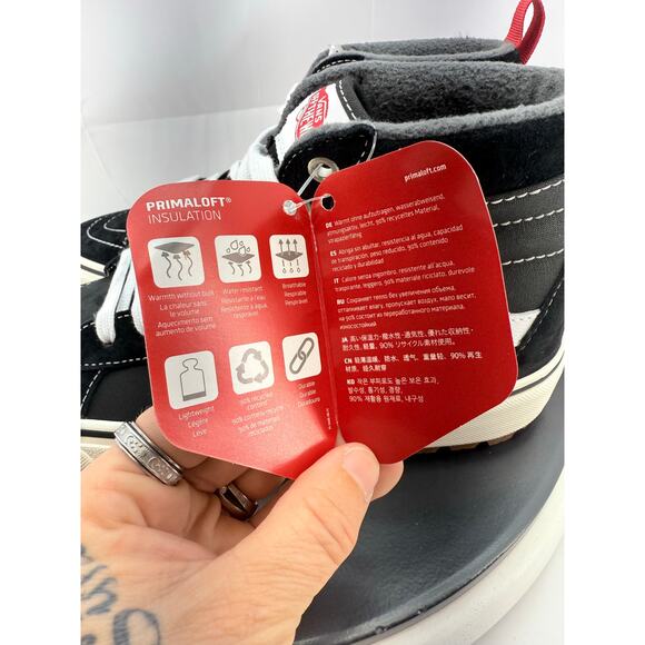 VANS Sk8-Hi MTE-1 Mens Sz 8.5 Black White Suede Waterproof Hiking Shoes Boots - Picture 6 of 10